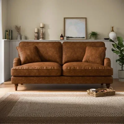 Dunelm Beatrice II Relaxed Faux Leather 3 Seater Sofa