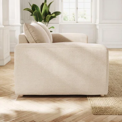 Dunelm Full Circle Austin Tonal Weave 4 Seater Sofa, Natural Natural
