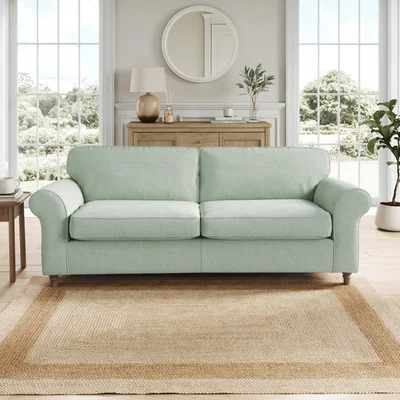 Dunelm Flori 4 Seater Sofa, Soft Chenille Seafoam