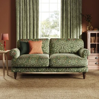 Dunelm Jolene William Morris Blackthorn Print Velvet 3 Seater Sofa