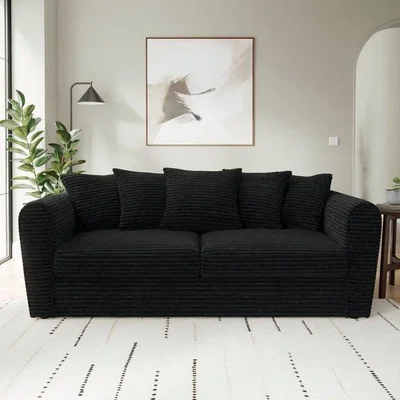 Dunelm Blake Horizontal Jumbo Cord 3 Seater Sofa