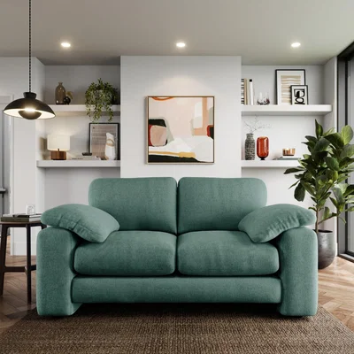 Dunelm Magnus Vintage Soft Chenille 2 Seater Sofa Vintage Chenille Aqua