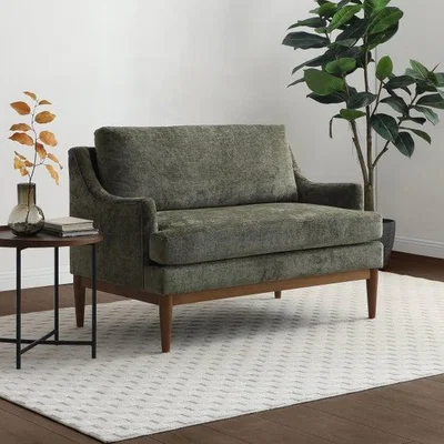Dunelm Zella Olive Chenille 2 Seater Sofa