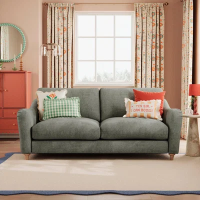 Dunelm Hattie Tonal Plush Chenille 3 Seater Sofa Tonal Plush Chenille Grey