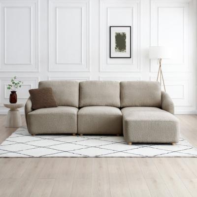 Dunelm Lyla Boucle Modular 3 Seater with Footstool