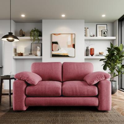 Dunelm Magnus Vintage Soft Chenille 2 Seater Sofa Vintage Chenille Berry