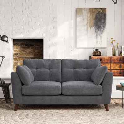Dunelm Peyton Large 2 Seater Sofa Aqua Clean Chenille Grey