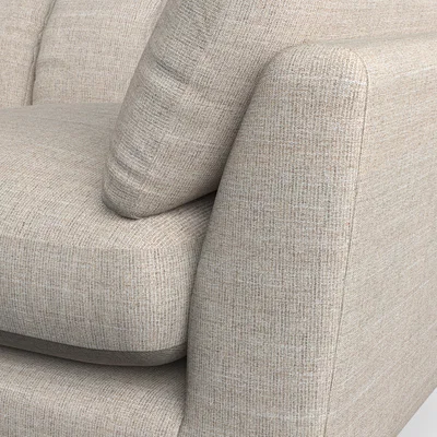 Dunelm Peyton Large 3 Seater Sofa Chunky Tonal Weave Natural