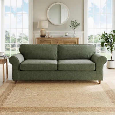 Dunelm Flori Chenille Soft Texture 4 Seater Sofa
