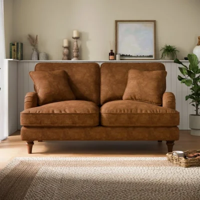 Dunelm Beatrice II Relaxed Faux Leather 2 Seater Sofa