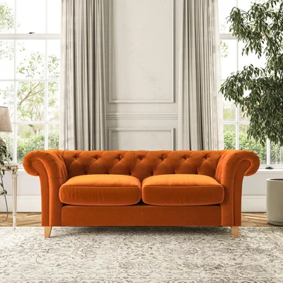 Dunelm Pimlico 3 Seater Sofa House Velvet Ginger