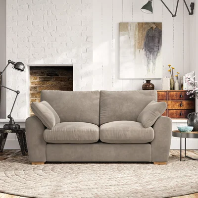 Dunelm Madison Large 2 Seater Sofa Aqua Clean Chenille Mushroom