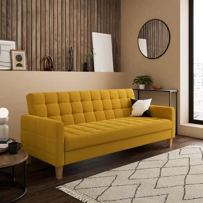 Dunelm Harlow Flatweave Storage Double Sofa Bed Ochre