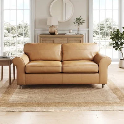 Dunelm Flori Vintage Leather 3 Seater Sofa