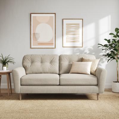 Dunelm Sven Chunky Tonal Weave 3 Seater Sofa Natural