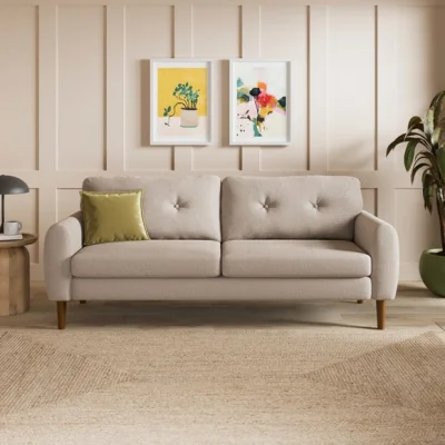 Dunelm Lola Chunky Chenille Curved Arm 3 Seater Sofa