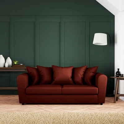 Dunelm Blake Curved Arm Opulent Velvet 3 Seater Sofa Opulent Velvet Orange Umber