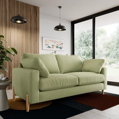 Dunelm Apollo weave 3 Seater Sofa Multiweave Soft Green