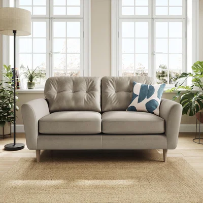 Dunelm Sven Opulent Velvet 2 Seater Sofa Grey