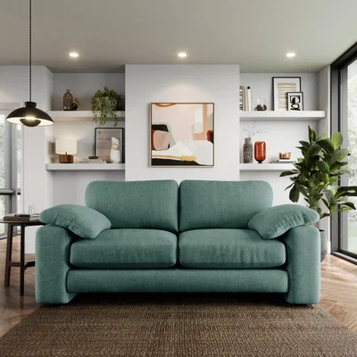 Dunelm Magnus Vintage Soft Chenille 3 Seater Sofa Vintage Chenille Aqua