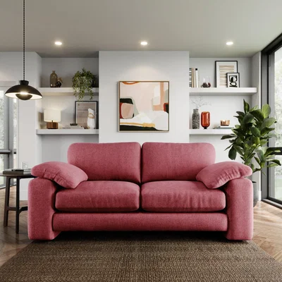 Dunelm Magnus Vintage Soft Chenille 3 Seater Sofa Vintage Chenille Berry