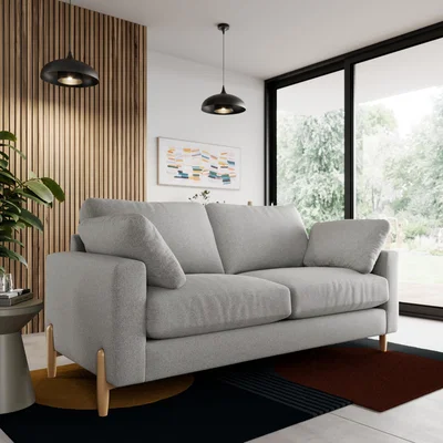 Dunelm Apollo Soft Texture 3 Seater Sofa Soft Texture Grey