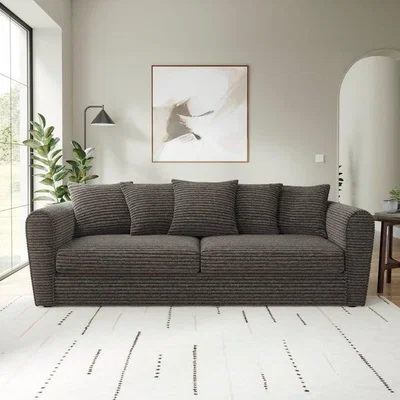 Dunelm Blake Horizontal Jumbo Cord 4 Seater Sofa