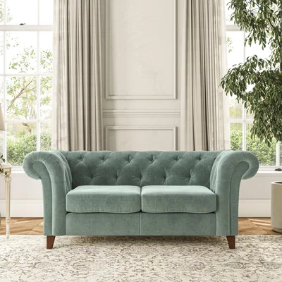 Dunelm Pimlico Large 2 Seater Sofa Luxury Velvet Lilypad