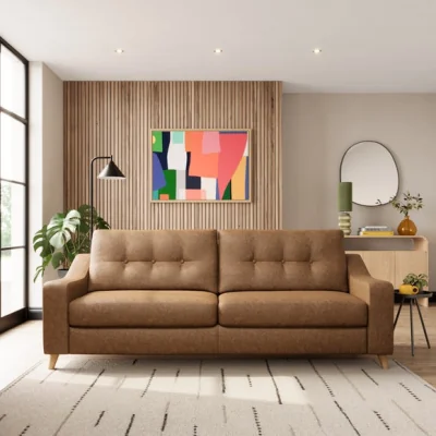 Dunelm Baxter II Arizona Faux Leather 4 Seater Sofa