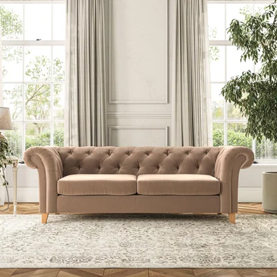 Dunelm Pimlico Large 3 Seater Sofa House Velvet Taupe