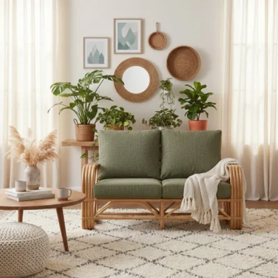Dunelm Desser Pretzel Rattan 2 Seater Sofa