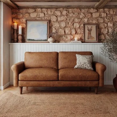 Dunelm Maeve Compact Faux Leather 3 Seater Sofa