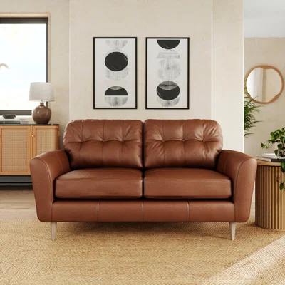 Dunelm Sven Vintage Leather 2 Seater Sofa