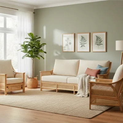 Dunelm Desser Chester Rattan 3 Seater Sofa & 2 Chairs Set