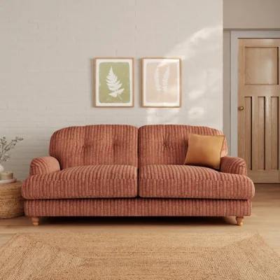 Dunelm Martha Chunky Chenille Stripe 3 Seater Sofa