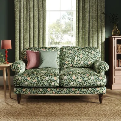 Dunelm Jolene William Morris Bird & Pomegranate Print Velvet 2 Seater Sofa