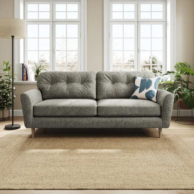 Dunelm Sven Chunky Chenille 4 Seater Sofa Charcoal