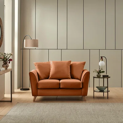 Dunelm Bess 2 Seater Sofa, Opulent Velvet Caramel