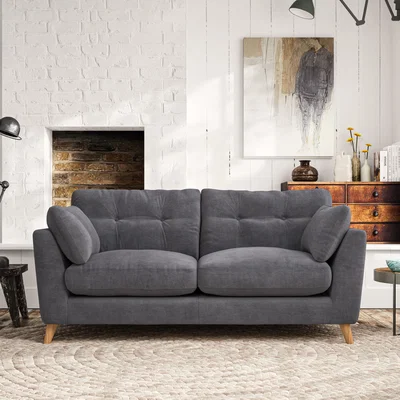 Dunelm Peyton 3 Seater Sofa Aqua Clean Chenille Grey
