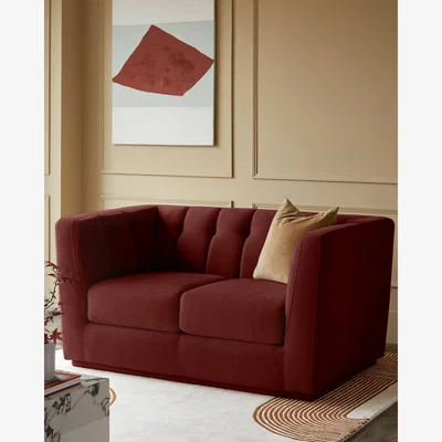 Danetti Valentina red velvet 2 seater sofa
