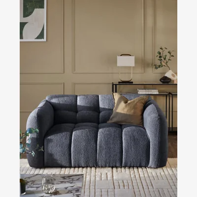 Danetti Hayes dark blue fabric 2 seater sofa
