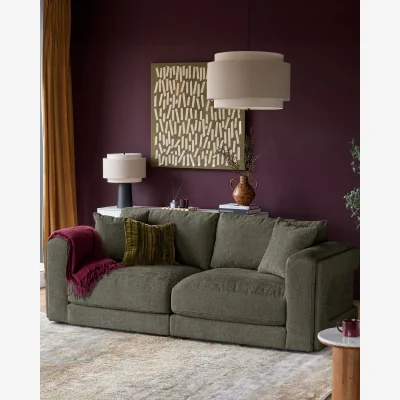 Danetti Lynetta dark green chenille 3 seater sofa