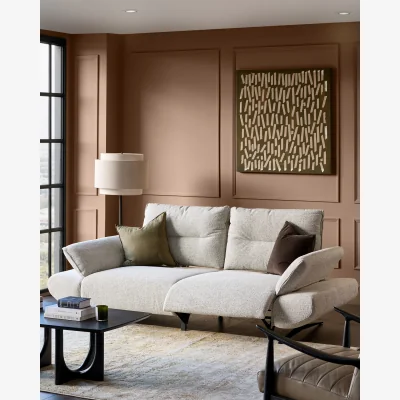 Danetti Elio grey fabric 3 seater sofa