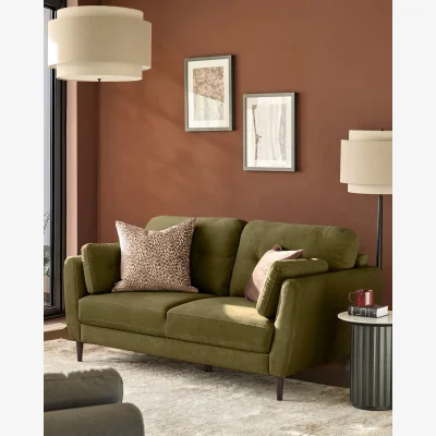 Danetti Delilah pistachio green fabric 3 seater sofa