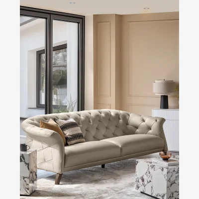 Danetti Luxe natural leather 3 seater sofa