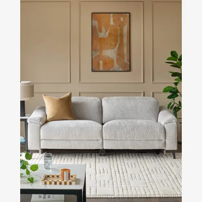 Danetti Serene Grey Fabric 3 Seater Recliner Sofa
