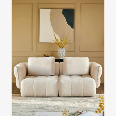 Danetti Lillian natural weave 2 seater sofa