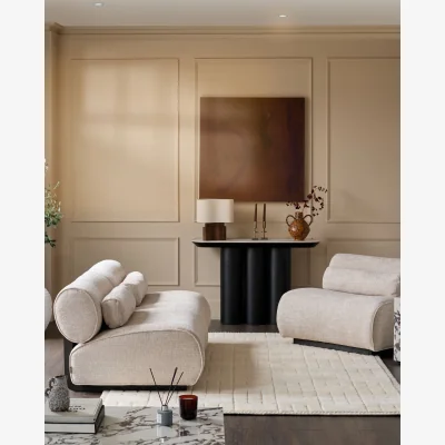 Danetti Sofia natural fabric 3 seater sofa