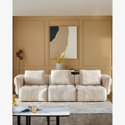 Danetti Lillian natural weave 3 seater sofa