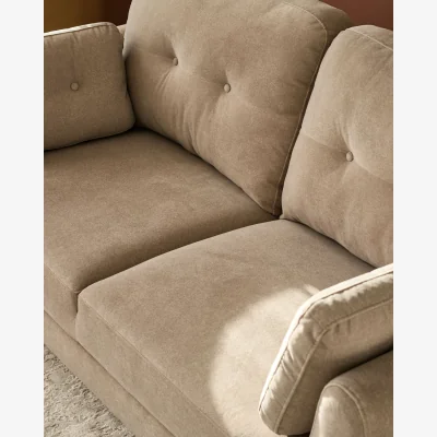 Danetti Delilah mocha plush fabric 3 seater sofa
